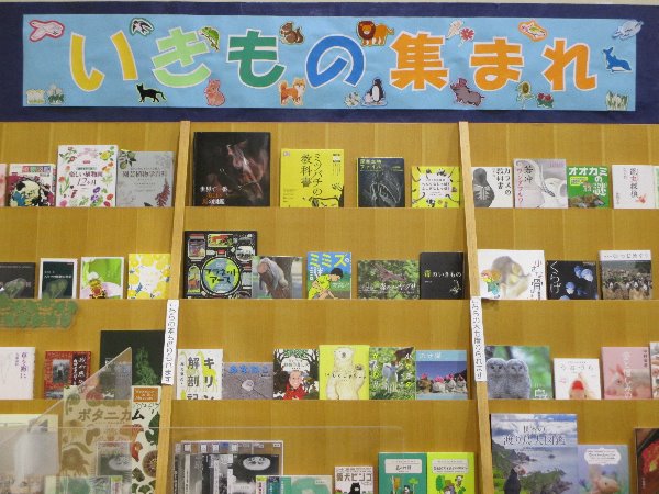 湘南大庭市民図書館　展示「いきもの集まれ」