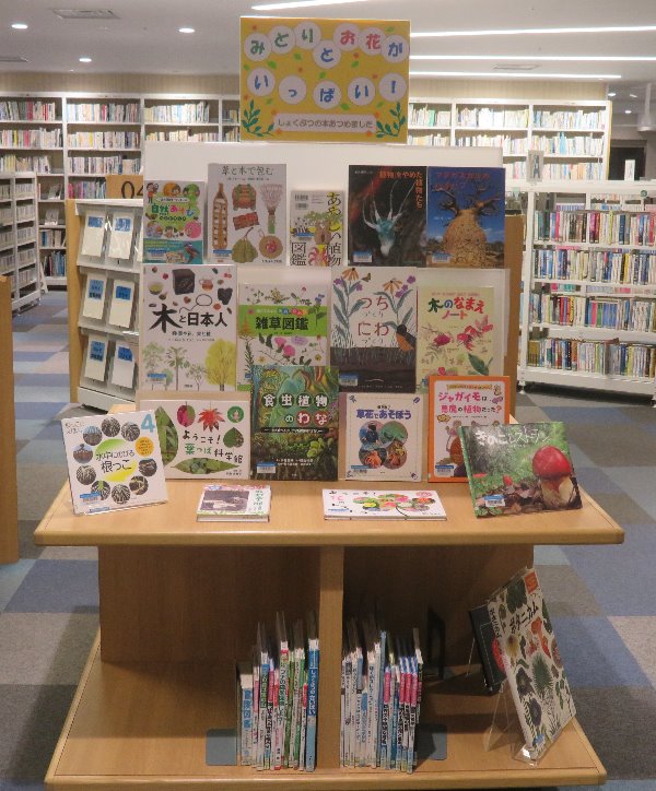 南市民図書館児童展示「みどりとお花がいっぱい！」