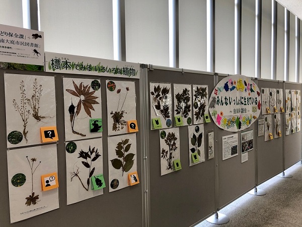 みどり保全課と湘南大庭市民図書館のコラボ展示 「生物多様性」